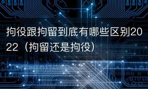 拘役跟拘留到底有哪些区别2022（拘留还是拘役）