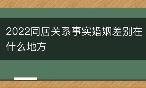 2022同居关系事实婚姻差别在什么地方