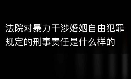 法院对暴力干涉婚姻自由犯罪规定的刑事责任是什么样的