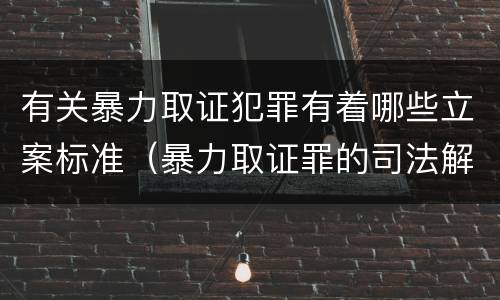 有关暴力取证犯罪有着哪些立案标准（暴力取证罪的司法解释）