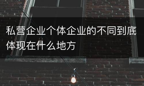 私营企业个体企业的不同到底体现在什么地方