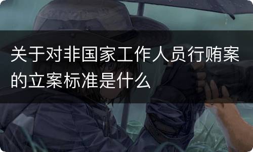 关于对非国家工作人员行贿案的立案标准是什么