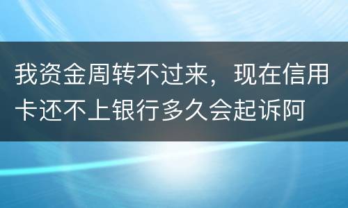 我资金周转不过来，现在信用卡还不上银行多久会起诉阿