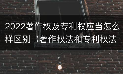 2022著作权及专利权应当怎么样区别（著作权法和专利权法）