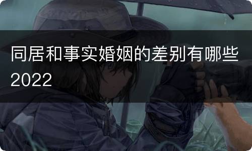 同居和事实婚姻的差别有哪些2022