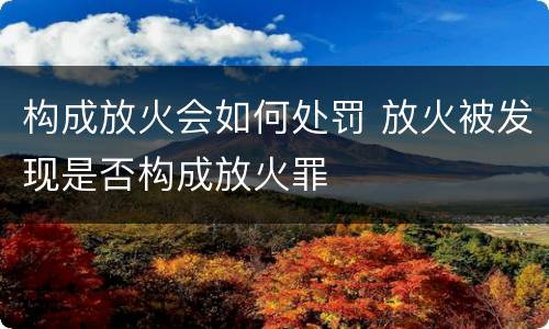 构成放火会如何处罚 放火被发现是否构成放火罪