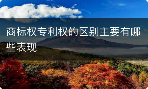 商标权专利权的区别主要有哪些表现