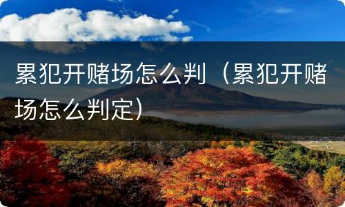 累犯开赌场怎么判（累犯开赌场怎么判定）