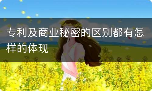 专利及商业秘密的区别都有怎样的体现