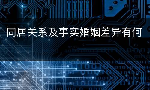 同居关系及事实婚姻差异有何