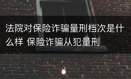 法院对保险诈骗量刑档次是什么样 保险诈骗从犯量刑