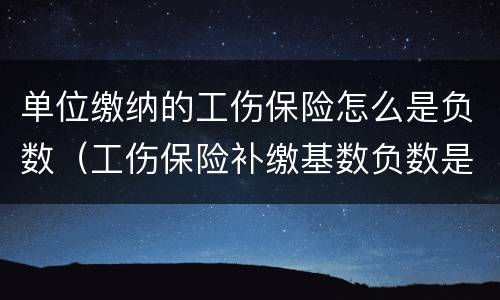 单位缴纳的工伤保险怎么是负数（工伤保险补缴基数负数是啥意思）