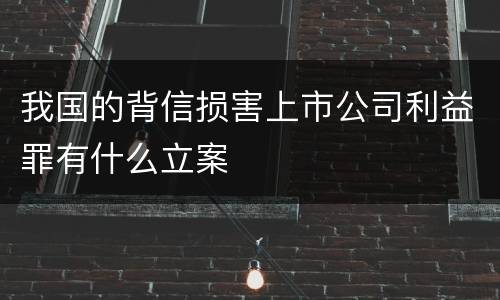 我国的背信损害上市公司利益罪有什么立案