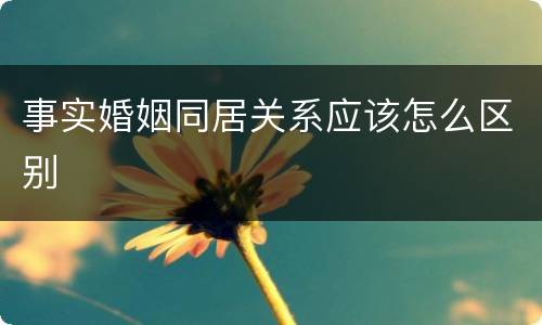 事实婚姻同居关系应该怎么区别