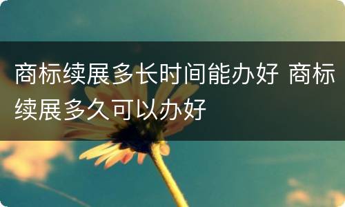 商标续展多长时间能办好 商标续展多久可以办好