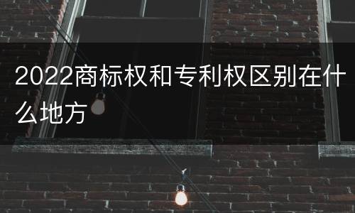 2022商标权和专利权区别在什么地方
