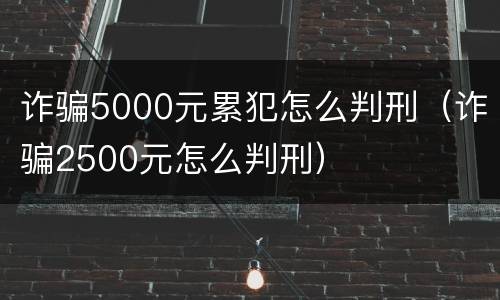 诈骗5000元累犯怎么判刑（诈骗2500元怎么判刑）