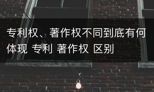 专利权、著作权不同到底有何体现 专利 著作权 区别