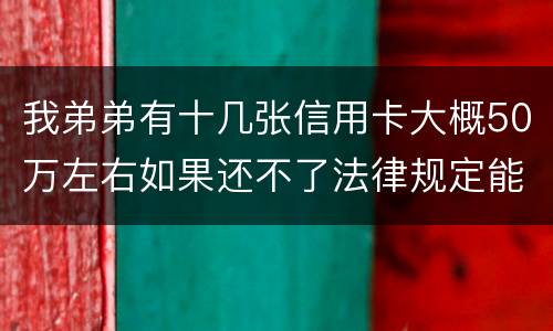 我弟弟有十几张信用卡大概50万左右如果还不了法律规定能判多少年