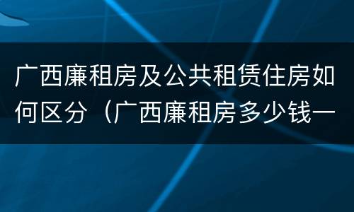广西廉租房及公共租赁住房如何区分（广西廉租房多少钱一个月）