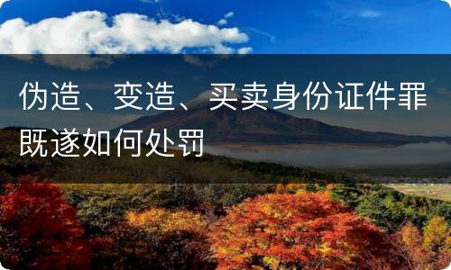 伪造、变造、买卖身份证件罪既遂如何处罚