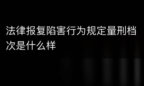 法律报复陷害行为规定量刑档次是什么样