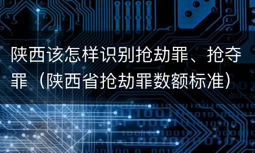 陕西该怎样识别抢劫罪、抢夺罪（陕西省抢劫罪数额标准）
