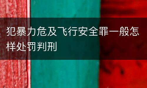 犯暴力危及飞行安全罪一般怎样处罚判刑