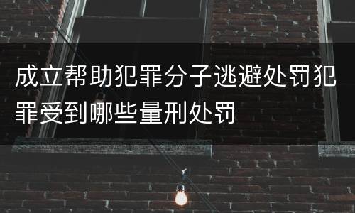 成立帮助犯罪分子逃避处罚犯罪受到哪些量刑处罚