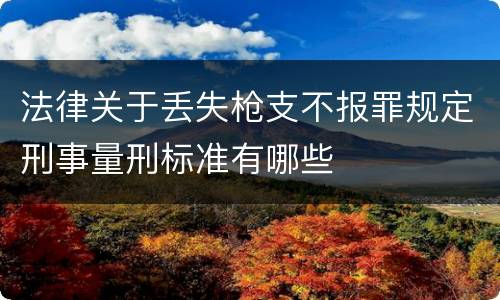 法律关于丢失枪支不报罪规定刑事量刑标准有哪些
