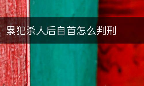 累犯杀人后自首怎么判刑