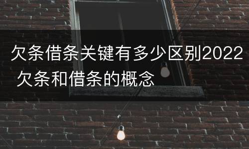 欠条借条关键有多少区别2022 欠条和借条的概念