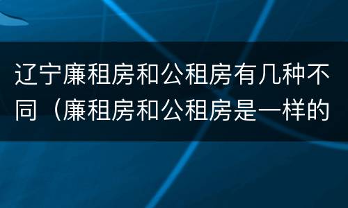 辽宁廉租房和公租房有几种不同（廉租房和公租房是一样的吗）