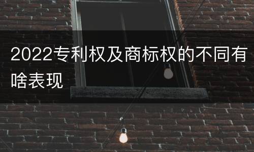 2022专利权及商标权的不同有啥表现