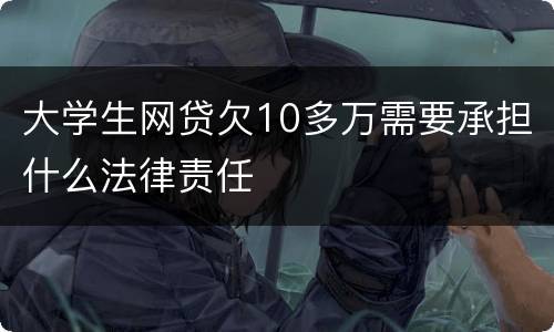 大学生网贷欠10多万需要承担什么法律责任