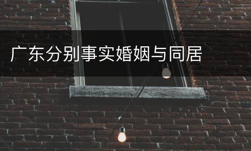广东分别事实婚姻与同居