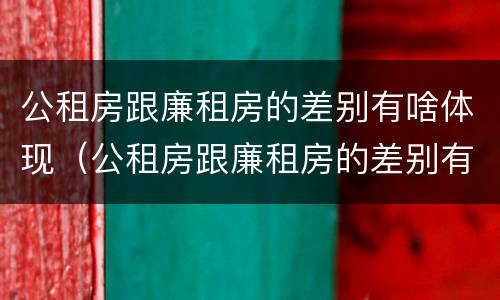 公租房跟廉租房的差别有啥体现（公租房跟廉租房的差别有啥体现呢）