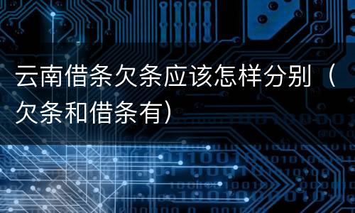 云南借条欠条应该怎样分别（欠条和借条有）