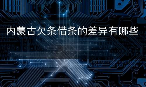 内蒙古欠条借条的差异有哪些