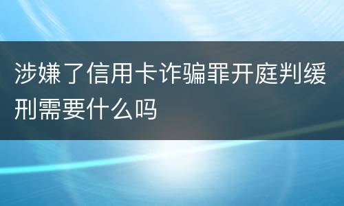 涉嫌了信用卡诈骗罪开庭判缓刑需要什么吗