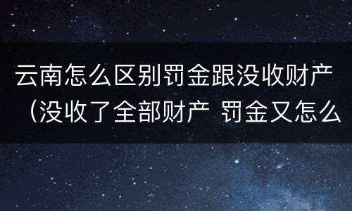 云南怎么区别罚金跟没收财产（没收了全部财产 罚金又怎么办）