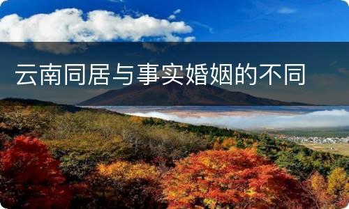 云南同居与事实婚姻的不同