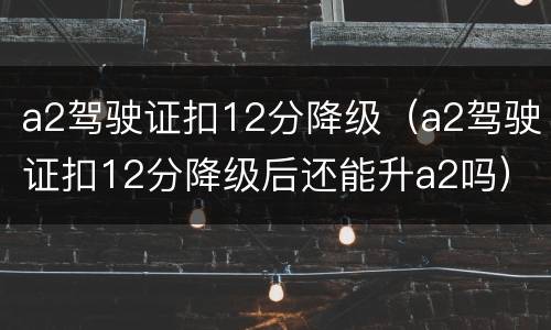 a2驾驶证扣12分降级（a2驾驶证扣12分降级后还能升a2吗）