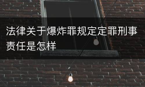 法律关于爆炸罪规定定罪刑事责任是怎样