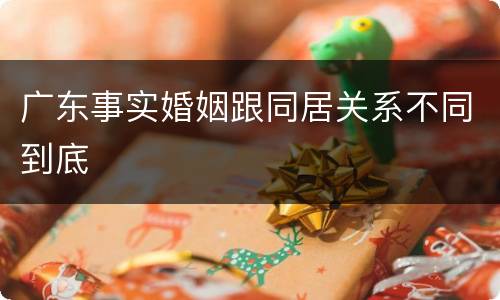 广东事实婚姻跟同居关系不同到底