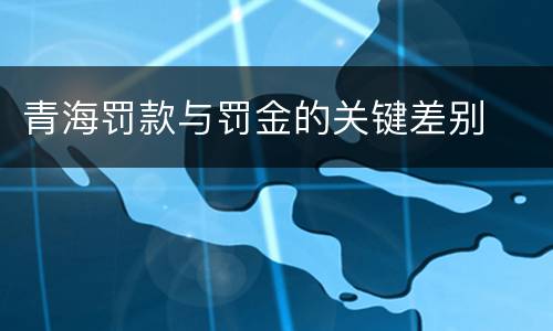 青海罚款与罚金的关键差别