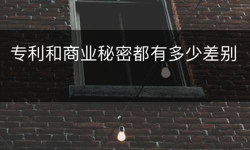 专利和商业秘密都有多少差别