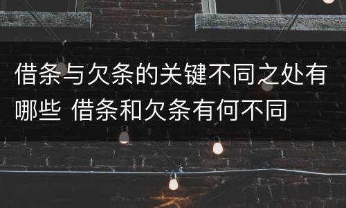 借条与欠条的关键不同之处有哪些 借条和欠条有何不同