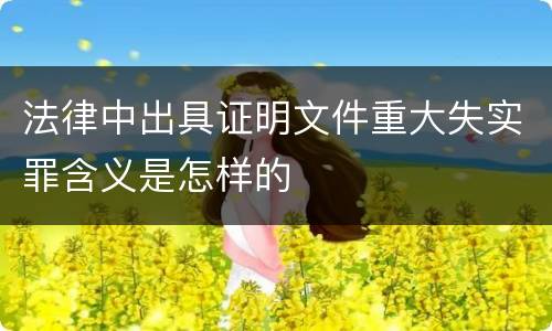 法律中出具证明文件重大失实罪含义是怎样的