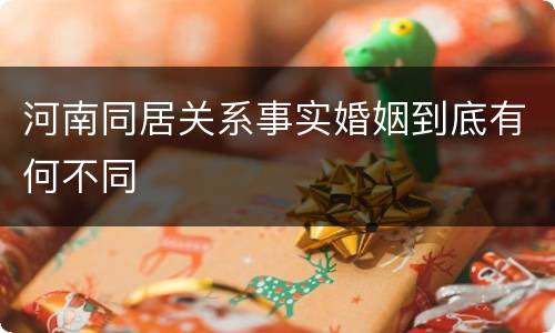 河南同居关系事实婚姻到底有何不同